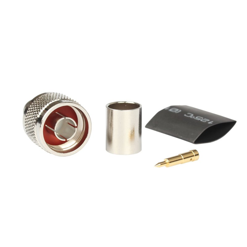 Riotaxy N Male Crimp Connector for LMR400 Belden 9913 RG8 - Nickel Machined Brass Construction - Pack of 2 - Image 3